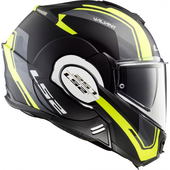 CAPACETE LS2 FF399 VALIANT LINE PRETO FOSCO/ AMARELO